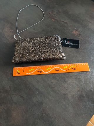 Miss Collection Pochette Glitter Oro Marrone