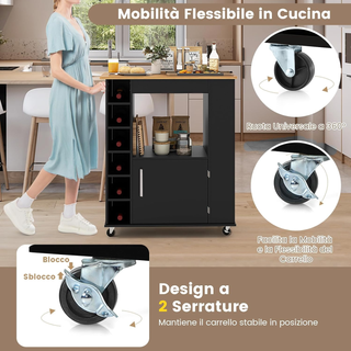 Carrello da Cucina con Ruote, Isola da Cucina con