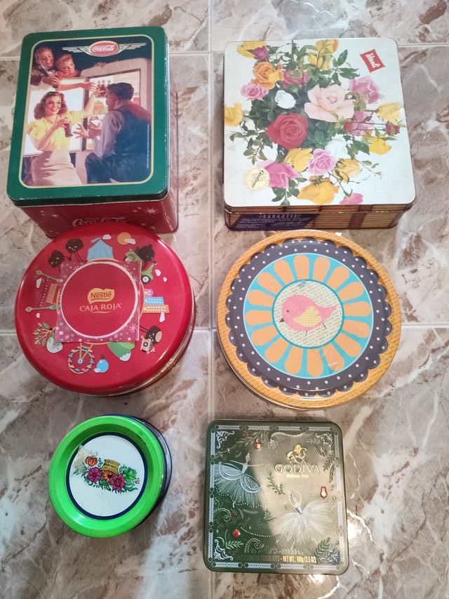 Lote de 6+2 latas decorativas