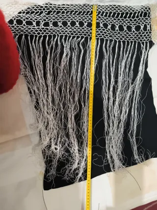 Mantón de Manila bordado blanco sin etiqueta