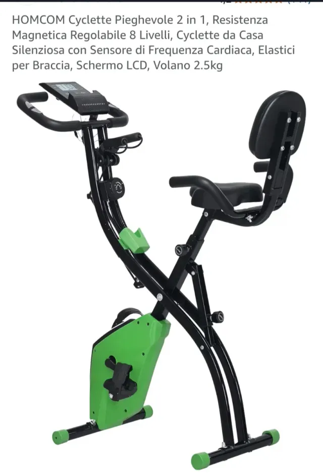 Cyclette pieghevole come nuova con manubri braccia