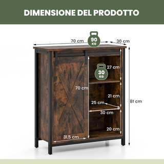 Credenza Cucina, Mobile da Ingresso con Ante Scorr