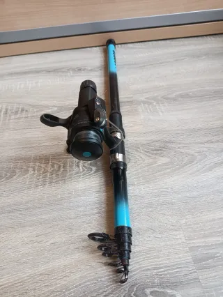 Caña de pescar Caperlan 4x4 Telescopica+ carrete.