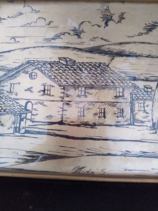 Quadro lastra oro vintage