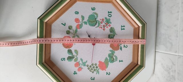 Reloj de Cocina Punto de Cruz Frutas