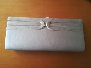 Bolso de fiesta plateado tipo clutch