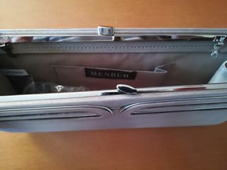 Bolso de fiesta plateado tipo clutch