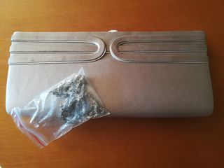 Bolso de fiesta plateado tipo clutch