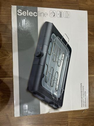 Barbacoa Eléctrica Mesa Negra y Plateada