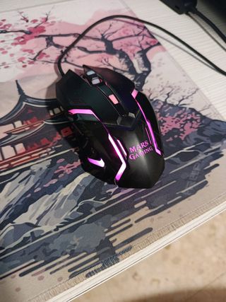 Ratón Gaming Mars Gaming Negro más alfombrilla