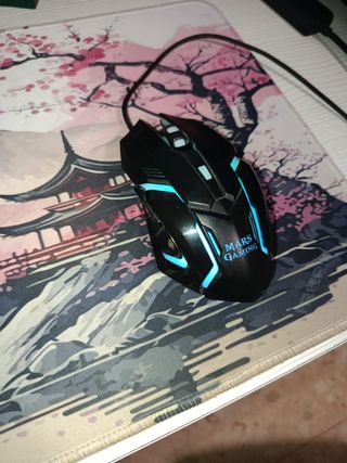 Ratón Gaming Mars Gaming Negro más alfombrilla