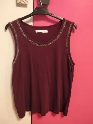 Camiseta Sfera vino pedrería Talla S