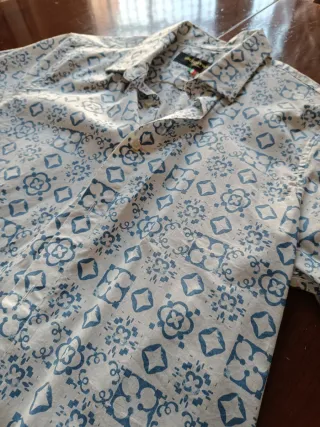 Camicia Adamus fantasia blu e bianca