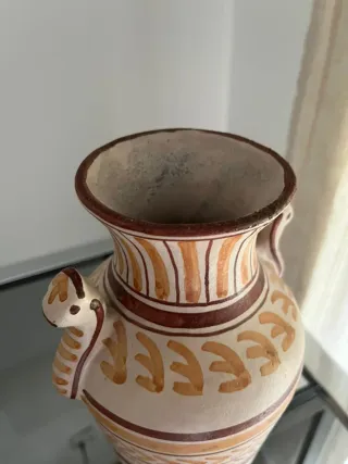 Jarrón Cerámica Palacin Beige y Marrón