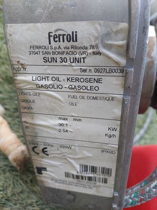 Bruciatore Ferroli per gasolio caldaia SUN 30 UNIT