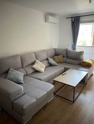 Sofá modular gris tela