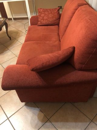 Divano 2 posti rosso in cotone
