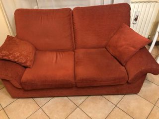 Divano 2 posti rosso in cotone