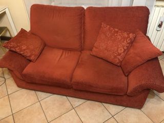 Divano 2 posti rosso in cotone