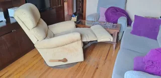 Sillón relax giratorio beige