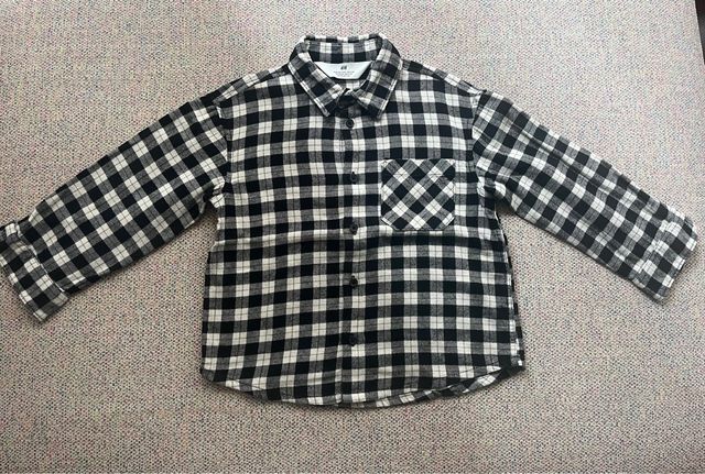 Camisa H&M cuadros blanco y negro