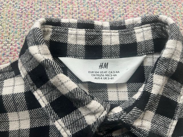 Camisa H&M cuadros blanco y negro