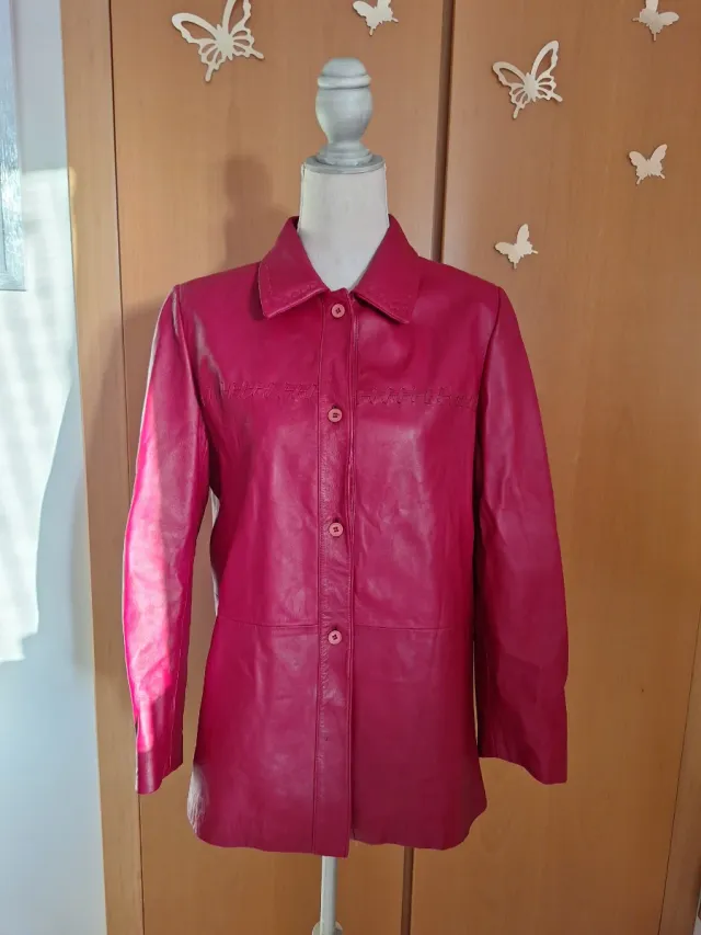 Chaqueta de piel auténtica legítima vintage y2k