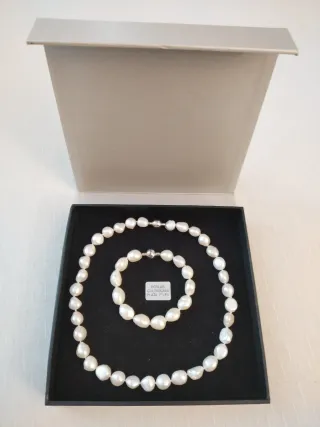 Collar y Pulsera Perlas Cultivadas Plata