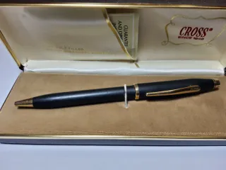 Penna Cross nera opaca dettagli oro