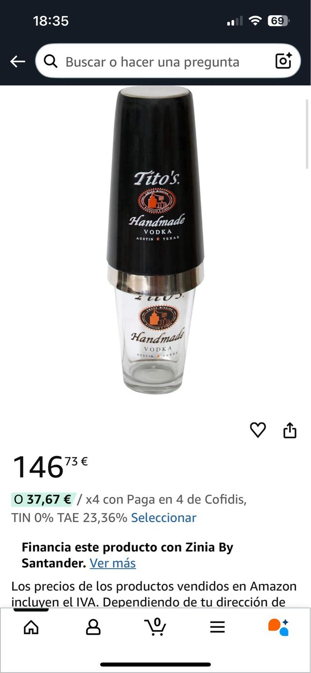 Coctelera Tito's Handmade Vodka