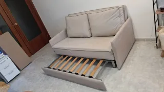 Sofá cama 2 plazas gris tela