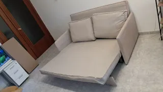 Sofá cama 2 plazas gris tela