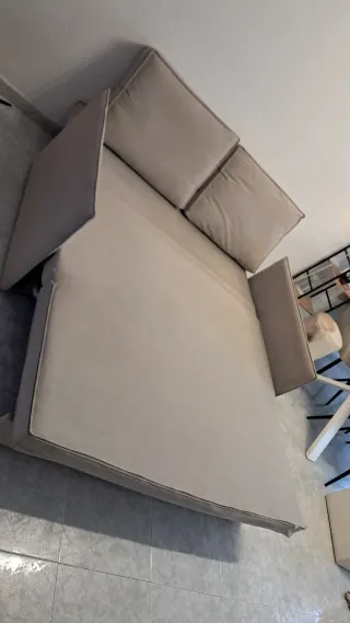 Sofá cama 2 plazas gris tela