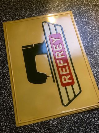 Chapa Refrey de Máquina Coser Publicidad cartel