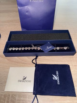Pulsera Swarovski Corazones Plata