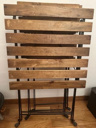 Conjunto Mesa y Sillas Plegables Madera