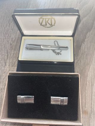 Juego ZKD Pisacorbatas y Gemelos Plata