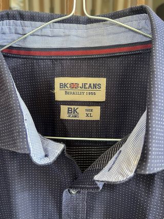 Camicia BK Jeans Blu Fantasia Microfantasia XL