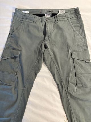 Pantalones Cargo JACK&JONES Hombre Beige/Verde
