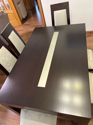 Conjunto completo comedor color wengue