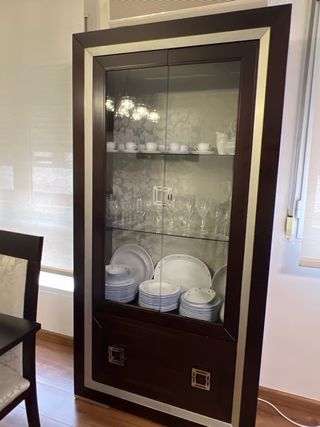 Conjunto completo comedor color wengue