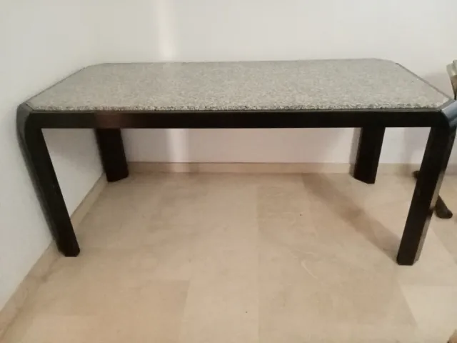 Mesa de centro de mármol gris y negro