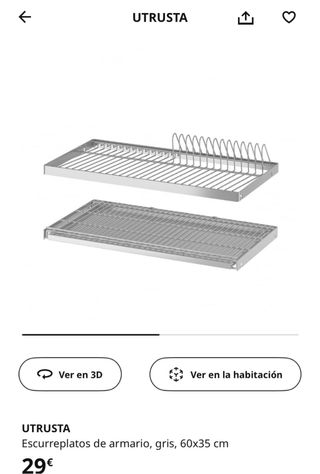 Escurreplatos Utrusta Ikea gris 60x35cm