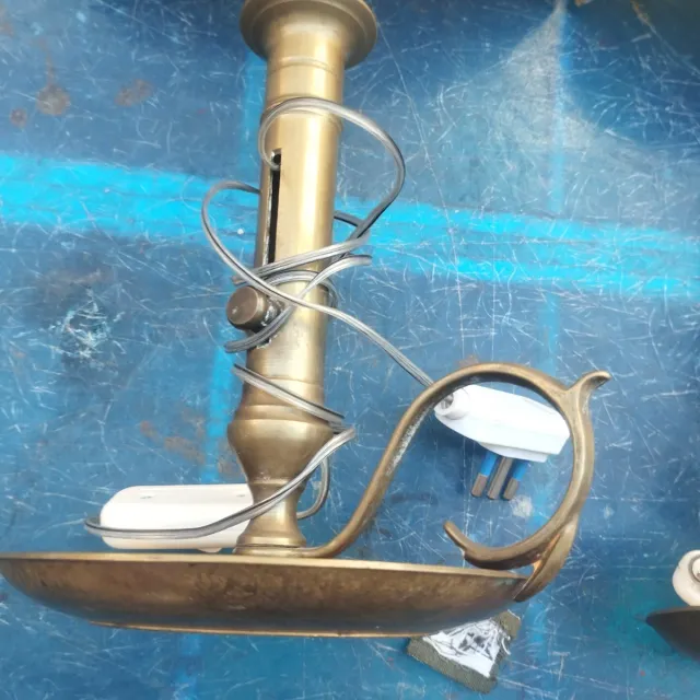 Coppia Lumetti Vintage Ottone e Tessuto