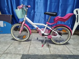 Bicicleta infantil 16 rosa y blanca
