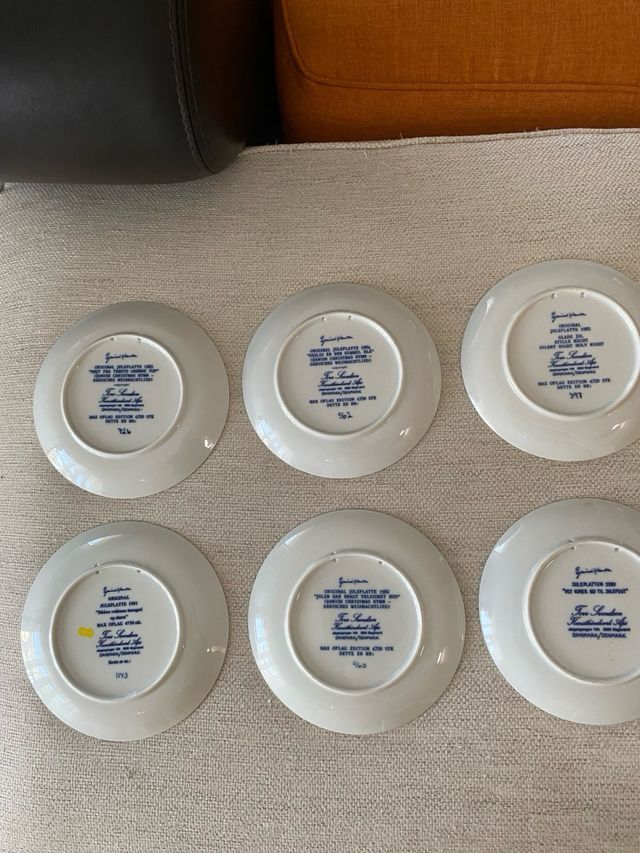 Set 6 piatti ceramica decorati da collezione