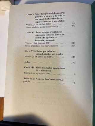 Cartas sobre la policía - V. de Foronda (Ed. Numer