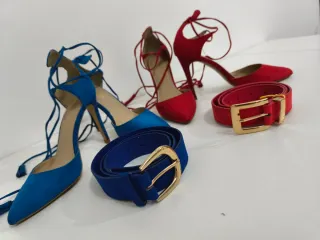 Scarpe con tacco e cinture donna 37