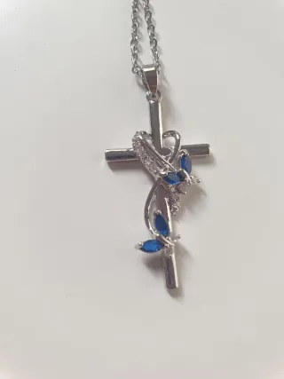 ✝️Funda de gafas con imagen de la Virgen y colgant