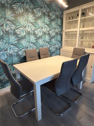 URGE Mesa extensible comedor madera maciza blanca